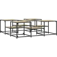 DKD Home Decor Salontafel 121x121x40 cm bewerkt hout sonoma eikenkleurig