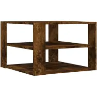 vidaXL Salontafel 58x58x40 cm bewerkt hout gerookt eikenkleurig