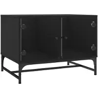 vidaXL Salontafel met glazen deuren 68,5x50x50 cm zwart