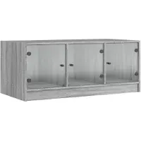 vidaXL Salontafel met glazen deuren 102x50x42 cm grijs sonoma eiken