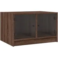 vidaXL Salontafel met glazen deuren 68x50x42 cm bruin eikenkleur