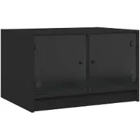 vidaXL Salontafel met glazen deuren 68x50x42 cm zwart