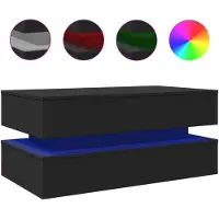 vidaXL Salontafel met LED-verlichting 90x50x40 cm zwart