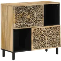 vidaXL Bijzetkast 80x33x75 cm massief mangohout