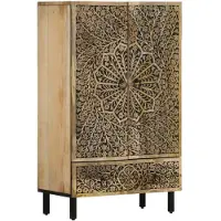 vidaXL Hoge kast 60x33x100 cm massief mangohout