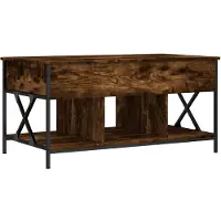 vidaXL Salontafel 100x55x50 cm bewerkt hout en metaal gerookt eiken