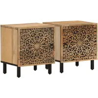 vidaXL Nachtkastjes 2 st 40x33x46 cm massief mangohout