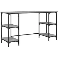 vidaXL Bureau 140x50x75 cm metaal en bewerkt hout grijs sonoma eiken