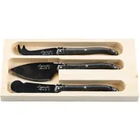 Laguiole Kaasmes Premium Line Black Stonewash (3-Delig)