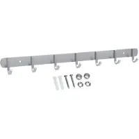 Intirilife roestvrijstalen kapstok model d - 7 haken - jashaken in 5 verschillende designs kledinghaken garderobe