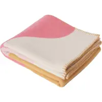 Stackelbergs Plaid-Mohairdeken Mohair-Wol Roze-Creme-Geel L 130 cm B 170 cm