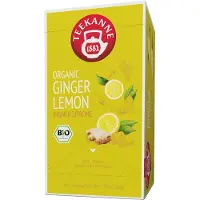 Teekanne - Premium Ginger Lemon - biologisch - kruidenthee - 20 theezakjes - geschikt voor horeca en kantoor - 1 doosje