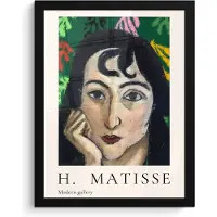 PosterMonkey Fotolijst inclusief poster - Posterlijst 30x40 cm - Posters - Matisse - Vrouw - Portret - Abstract - Foto in lijst decoratie - Wanddecoratie woonkamer - Muurdecoratie slaapkamer