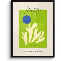 PosterMonkey Poster in lijst - Fotolijst 60x80 cm - Posters - Matisse - Groen - Abstract - Kunst - Posterlijst zwart - Decoratie - Wanddecoratie woonkamer - Muurdecoratie slaapkamer