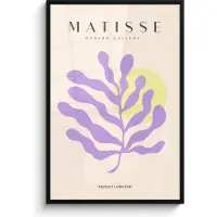 PosterMonkey Poster in lijst - Fotolijst 80x120 cm - Posters - Kunst - Lila - Matisse - Modern - Posterlijst zwart - Decoratie - Wanddecoratie woonkamer - Muurdecoratie slaapkamer