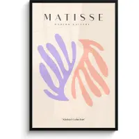 PosterMonkey Poster in lijst - Fotolijst 80x120 cm - Posters - Matisse - Pastel - Abstract - Kunst - Posterlijst zwart - Decoratie - Wanddecoratie woonkamer - Muurdecoratie slaapkamer
