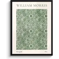 PosterMonkey Poster in lijst - Fotolijst 60x80 cm - Posters - William Morris - Marigold - Abstract - Natuur - Posterlijst zwart - Decoratie - Wanddecoratie woonkamer - Muurdecoratie slaapkamer