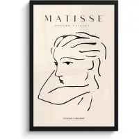 PosterMonkey Poster in lijst - Fotolijst 40x60 cm - Posters - Matisse - Line art - Vrouw - Modern - Posterlijst zwart - Decoratie - Wanddecoratie woonkamer - Muurdecoratie slaapkamer