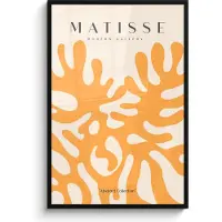 PosterMonkey Poster in lijst - Fotolijst 80x120 cm - Posters - Matisse - Kunst - Oranje - Abstract - Posterlijst zwart - Decoratie - Wanddecoratie woonkamer - Muurdecoratie slaapkamer