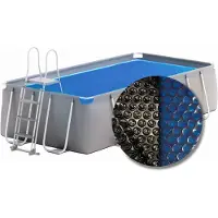 W'eau solar cover rechthoekig - 450 x 220 cm (zeilmaat 433 x 202) - Zwart/Blauw