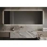 Martens & Meijer Spiegel libannon 100x70 cm geintegreerde ledverlichting rondom spiegelverwarming mat zwart