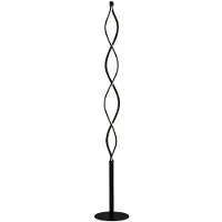 LINDBY LED-vloerlamp Welina, dimbaar, zwart, Woon-/ Eetkamer, metaal, Modern, LED vloerlamp