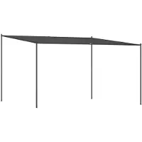 vidaXL Prieel 4x4 m 180 g/m² stof en staal antracietkleurig