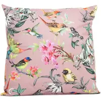 Intratuin Sierkussen Vogels Met Bloemen Roze / Groen 60 X 60 Cm