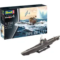 Revell Modelbouwpakket Militaire voertuigen - 05154 German Submarine Type VII C/41 Plastic - 1:350 - Modelbouw