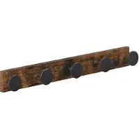 Acaza Langwerpige Kapstok met 5 Knoppen, Wandkapstok, Vintage Bruin