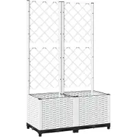 vidaXL Plantenbak met latwerk 80x40x136 cm polypropeen wit