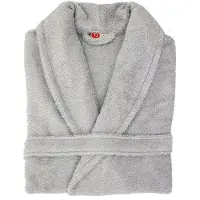 Twentse Damast Katoenen Badjas Grijs - Badjassen unisex - S/M