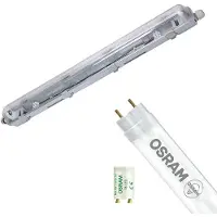Velvalux LED Waterdichte TL Armatuur met T8 Buis - Strela - 60cm - Enkel - Koppelbaar - Waterdicht IP65 - OSRAM -