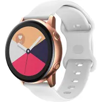 Cadorabo Siliconen bandje 22mm geschikt voor Samsung Galaxy Gear S3 / Gear 2 in WIT - Vervangingsmanchet geschikt voor Huawei Watch GT geschikt voor Watch 2 Pro geschikt voor Ticwatch Pro enz.