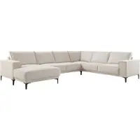 Profijt Meubel Hoekbank rechts Calira beige basic comfort | U-vorm | Stof | Lengte: 260cm | Breedte: 345cm | Hoogte: 85cm