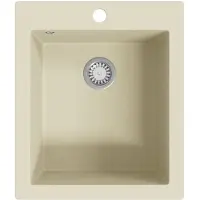 vidaXL Gootsteen enkele bak graniet beige