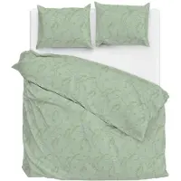 Zo! Home Dekbedovertrek Fiori-di-Satinado Foam-Green Satijn-200 x 200 / 220 cm | 2-Persoons