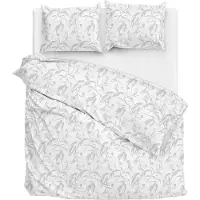 Zo! Home Dekbedovertrek Fiori-di-Satinado White Satijn-200 x 200 / 220 cm | 2-Persoons