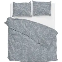Zo! Home Dekbedovertrek Paisley-di-Lino Denim Katoen-240 x 200 / 220 cm | Lits-Jumeaux