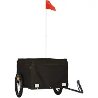 vidaXL Fietstrailer 45 kg ijzer zwart