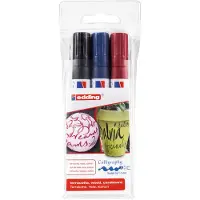 Edding 1455 kalligrafiemarker set - 3 stuks - zwart, blauw, rood