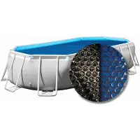 W'eau solar cover ovaal - 503 x 274 cm (zeilmaat 482 x 251) - Zwart/Blauw
