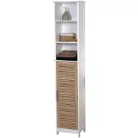 4Goodz Badkamerkast stockholm met deur en 6 planken 35x26x173 cm wit/