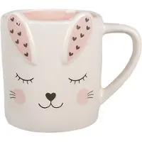 Clayre & Eef Mok 300 ml Wit Keramiek Konijn Paasdecoratie Wit Paasdecoratie