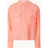 Opus Blouse met paspelzakken op de borst, model 'Fastelle'