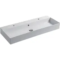 Saqu Square Wastafel 1 bak 2 krg 120x40x12 cm Mat Wit