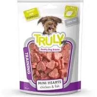 Truly - Mini Hearts Kip & Vis - Hondensnack - Voordeelbundel 5 stuks