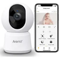 Arenti - Wifi Babyfoon - 4MP Camera voor binnen - Ultra HD Resolutie – Dual Band Wifi - Privacyfunctie - Nachtzicht - Bébé