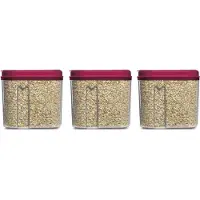 PlasticForte Voedselcontainer strooibus - 3x - roze - 1000 ml - kunststof - voorraadpotten