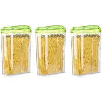PlasticForte Voedselcontainer strooibus - 3x - groen - 1500 ml - kunststof - voorraadpotten